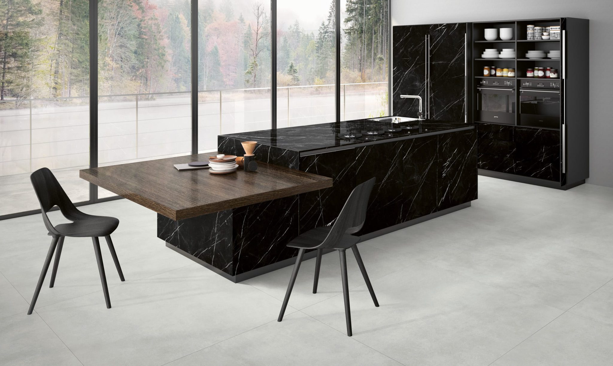Blat de bucatarie CERAMICA Marquina Black - imagine 2
